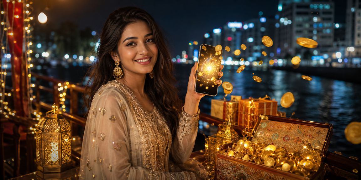 ঢাকায় ঈদের উৎসবে একজন তরুণ মোবাইলে বেটিং তথ্য দেখছেন