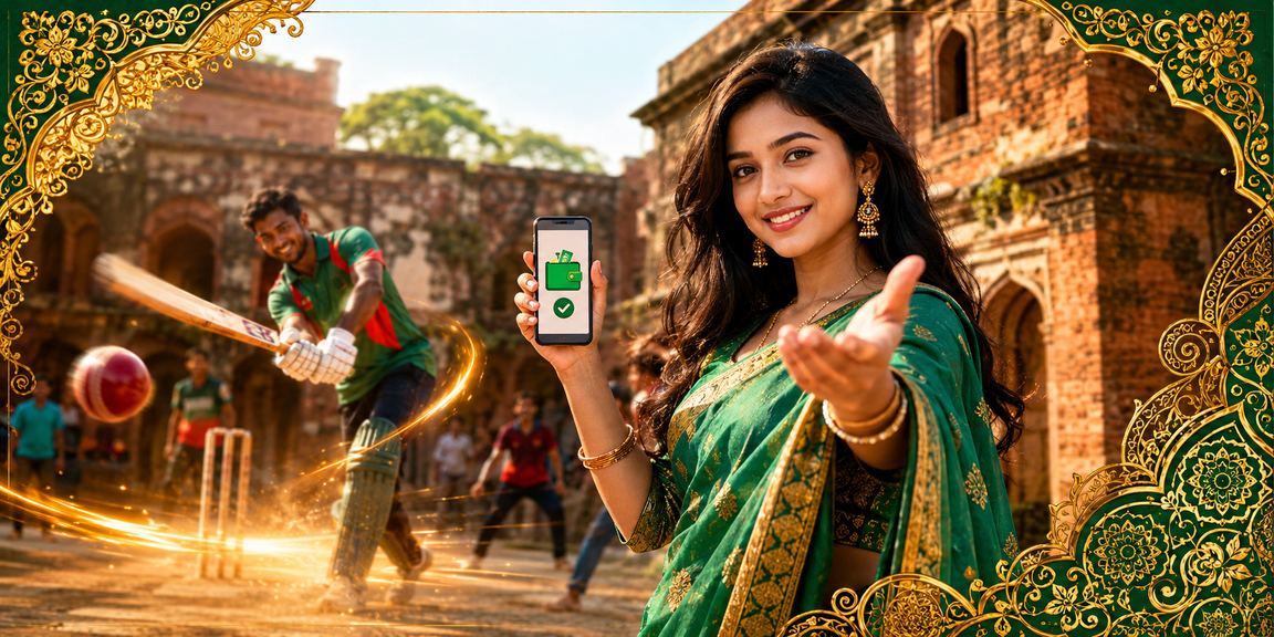 সোনারগাঁওয়ে শাড়ি পরিহিত একজন নারী ক্রিকেট বেটিং তথ্য দেখছেন